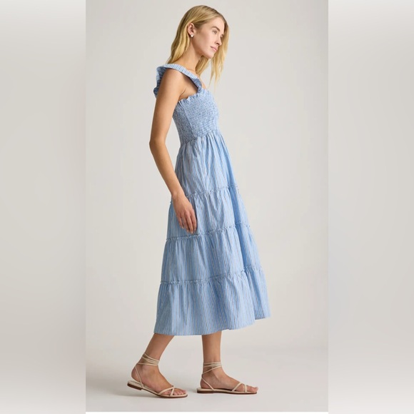 NWT Quince organic cotton smocked midi dress - Picture 3 of 8